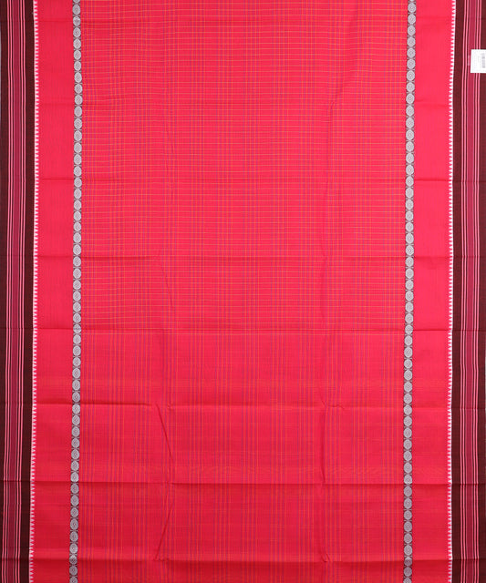 Imperial red color handloom narayanpet cotton saree
