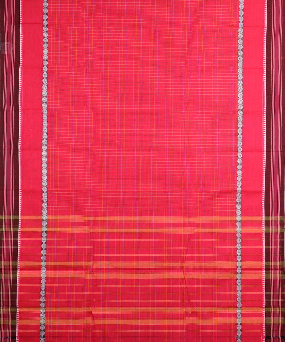 Imperial red color handloom narayanpet cotton saree