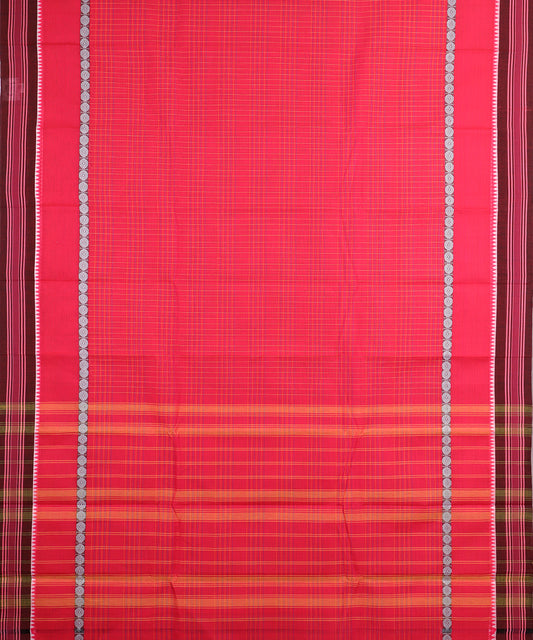 Imperial red color handloom narayanpet cotton saree