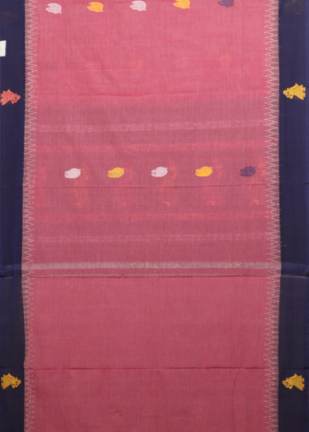 Indian red color gollabhama cotton saree