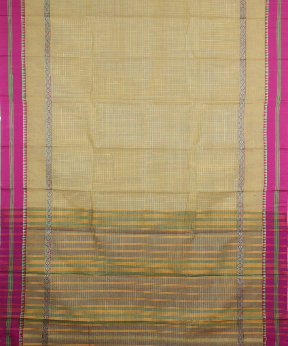 Moss green color handloom narayanpet cotton saree