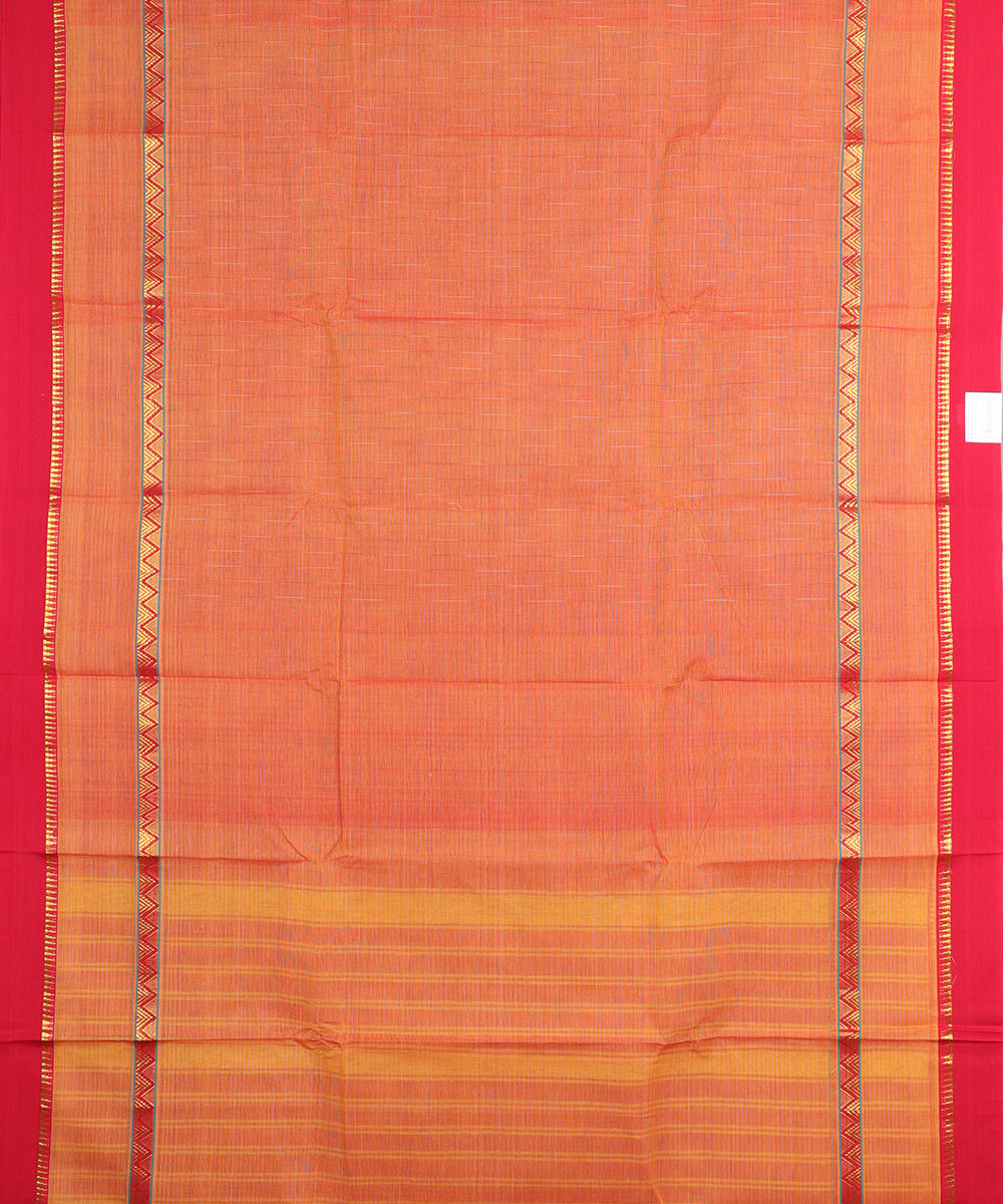 Russet color handloom narayanpet cotton saree