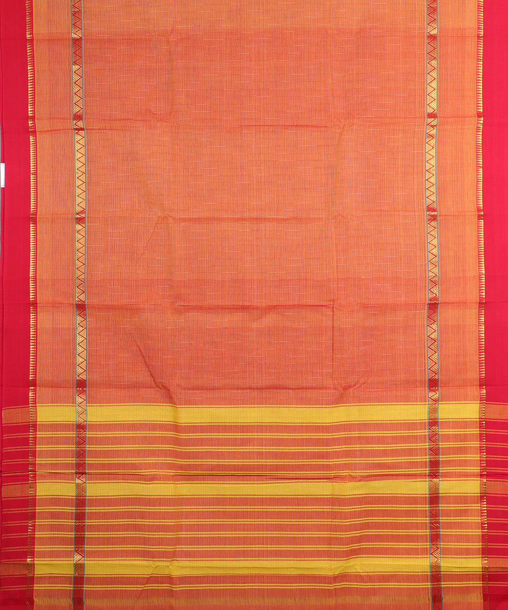 Russet color handloom narayanpet cotton saree
