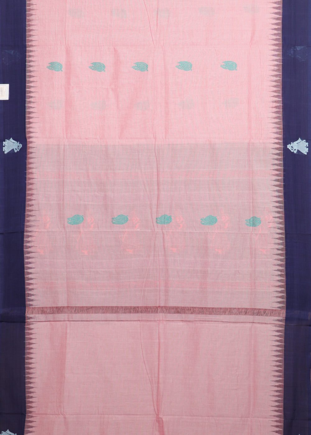 Flamingo pink color gollabhama cotton saree