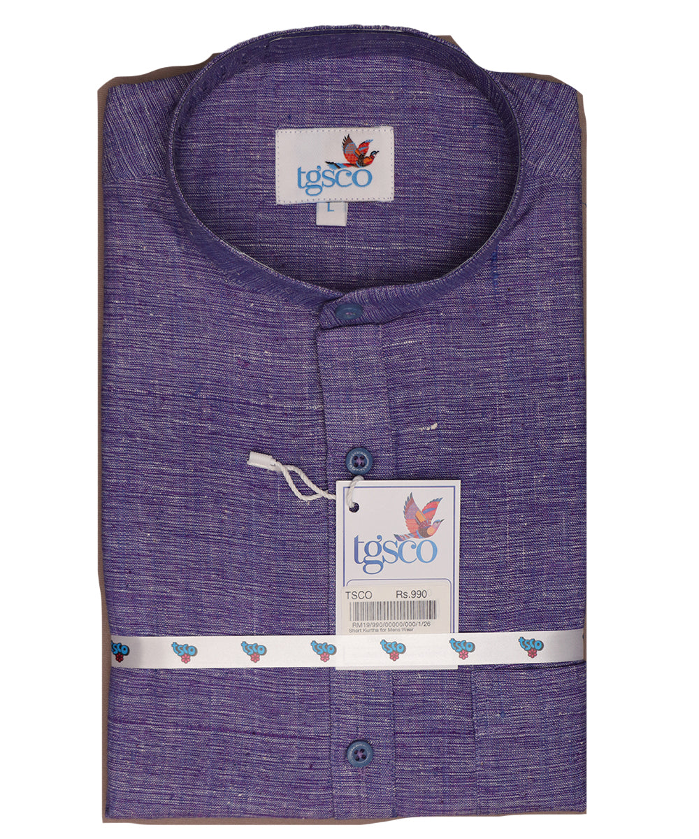 Handloom Men’s Khadi Short Kurta – Half Sleeves