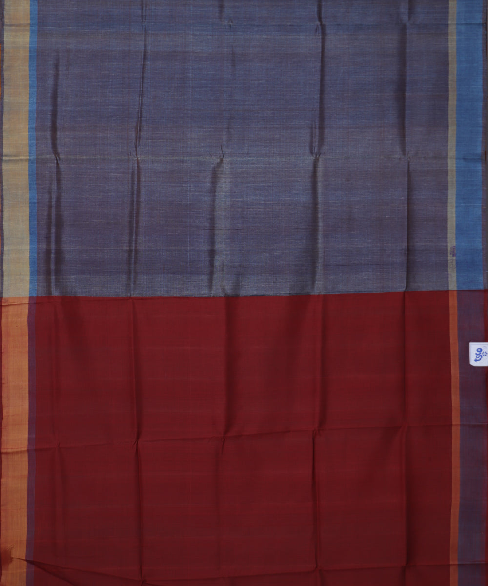 Royal violet color handloom tussar silk saree