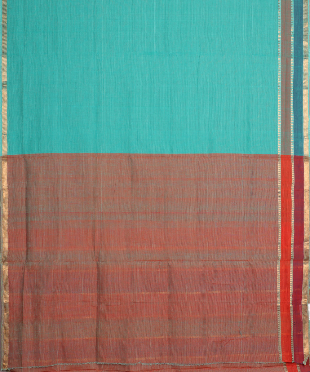 Turkish blue color handloom mangalagiri cotton saree