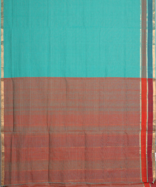 Turkish blue color handloom mangalagiri cotton saree