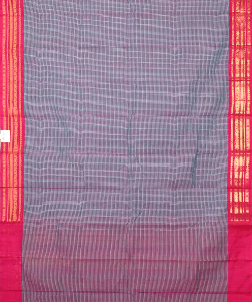 Grape violet shade handloom Gadwal cotton saree