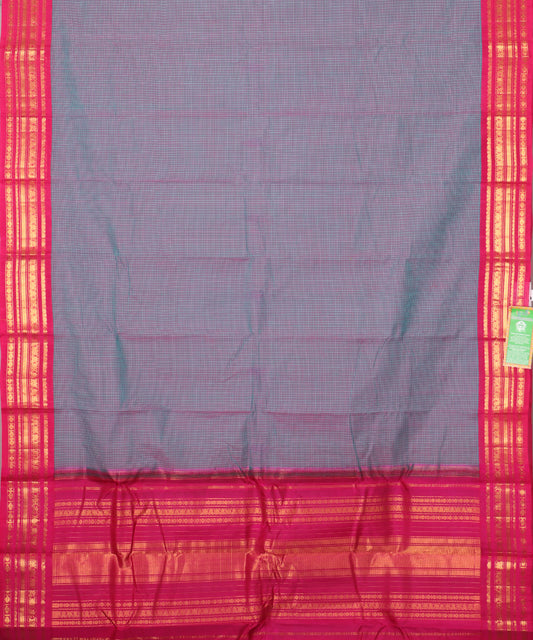 Grape violet shade handloom Gadwal cotton saree