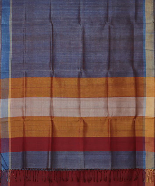 Royal violet color handloom tussar silk saree