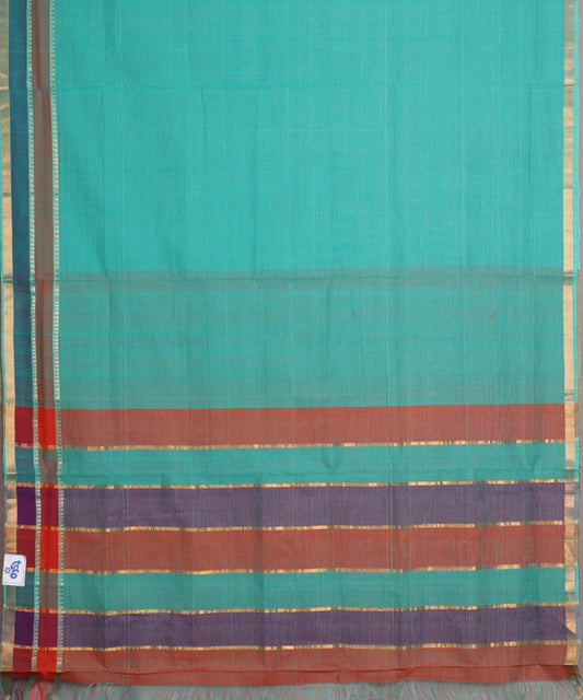 Turkish blue color handloom mangalagiri cotton saree