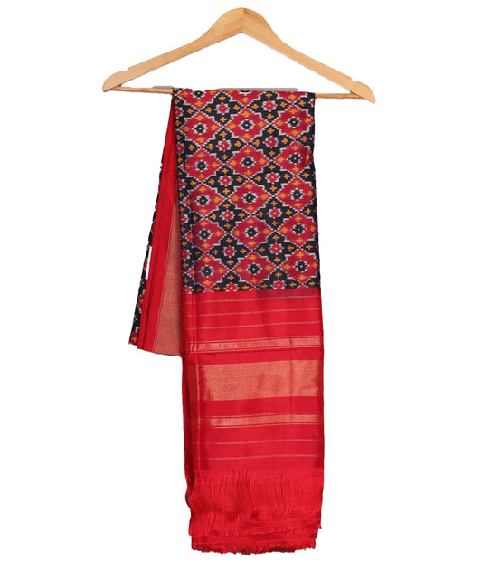 Multi-color handloom silk dupatta