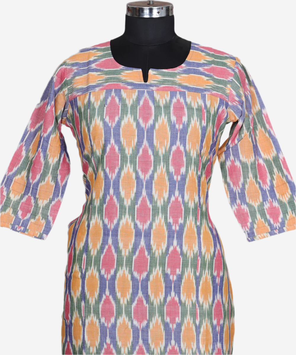 Multi-color handloom pochampally ikat top