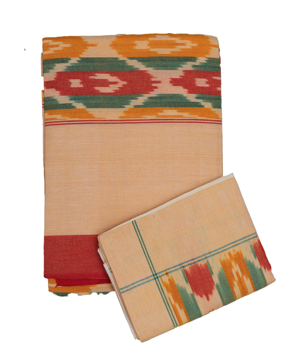 Multi-color handwoven pochampally single cot bedsheet