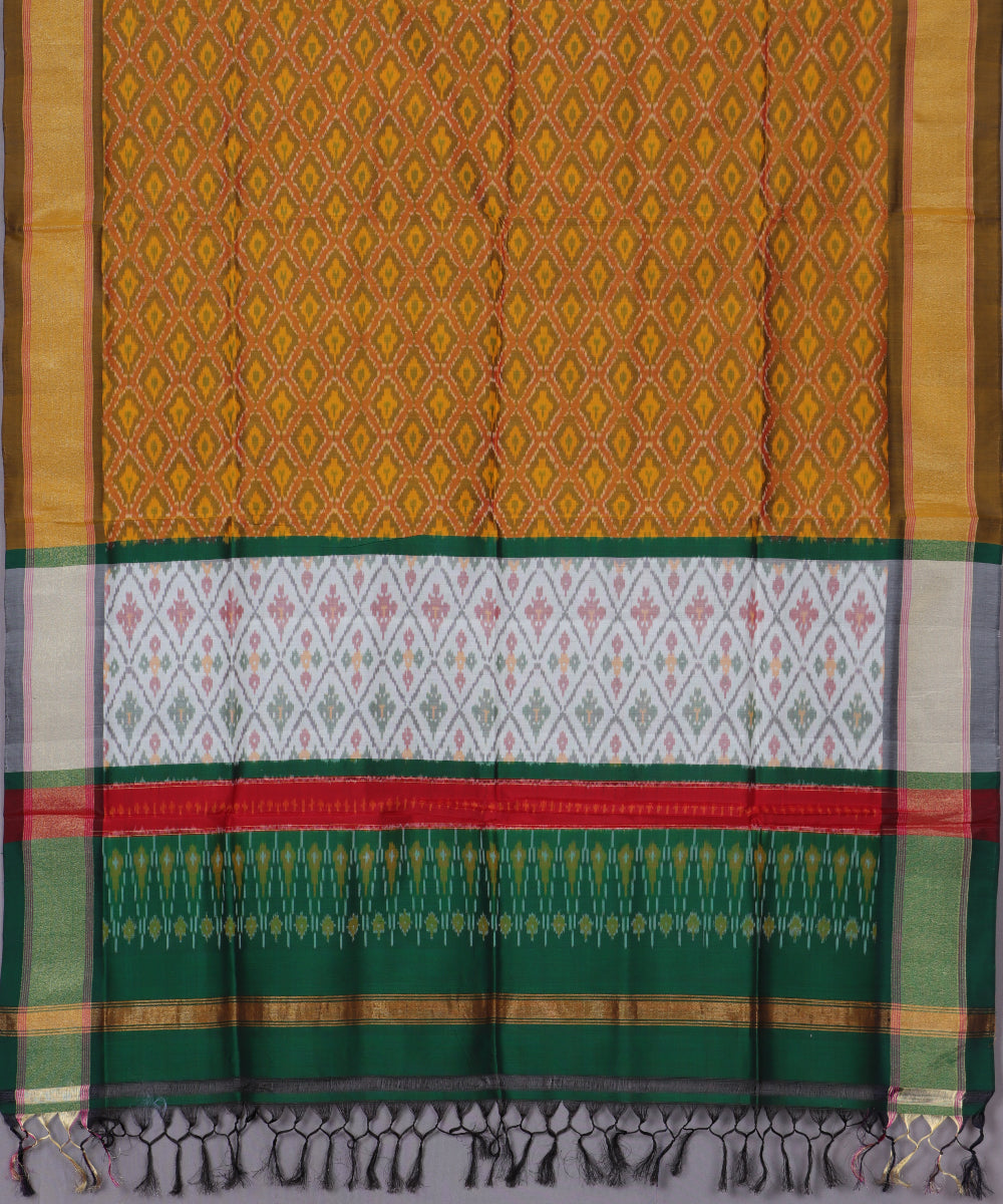 Multi-shade handloom ikat sico dupattas