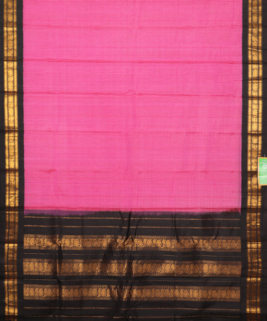 Hot pink color handloom Gadwal cotton saree