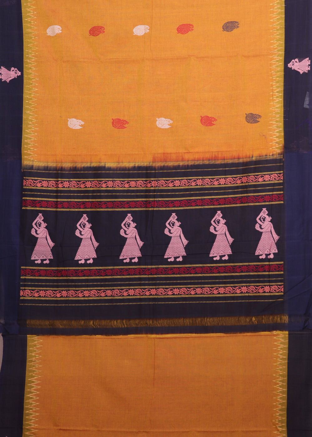 Goldenrod color gollabhama cotton saree