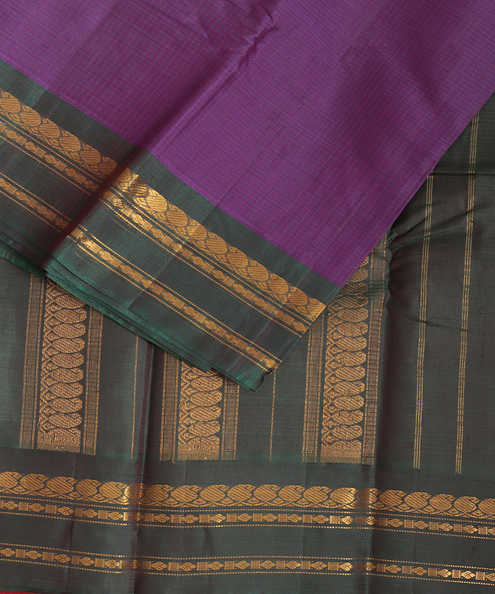 Indigo color handloom Gadwal cotton saree