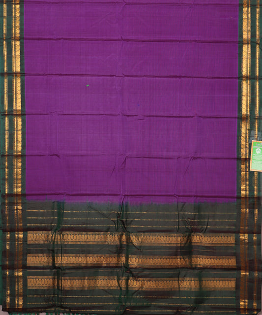 Indigo color handloom Gadwal cotton saree