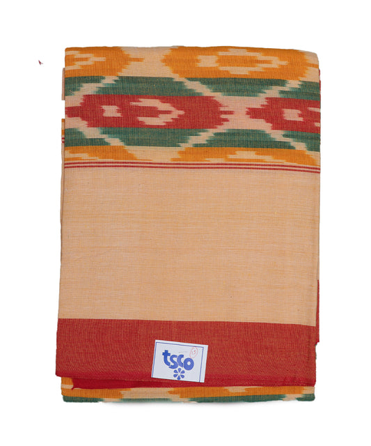 Multi-color handwoven pochampally single cot bedsheet