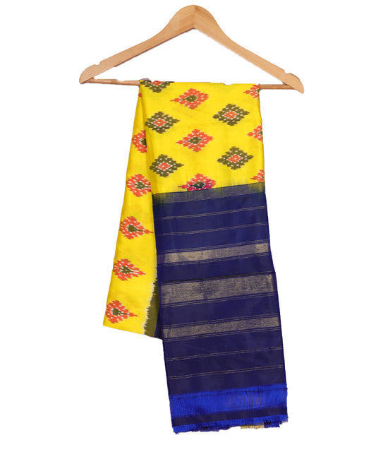 Yellow handloom silk dupatta