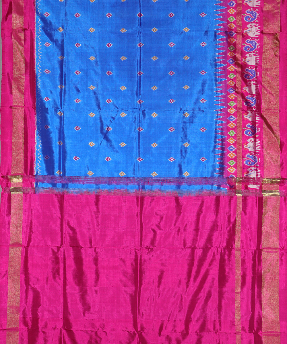 Yale blue color handloom silk saree