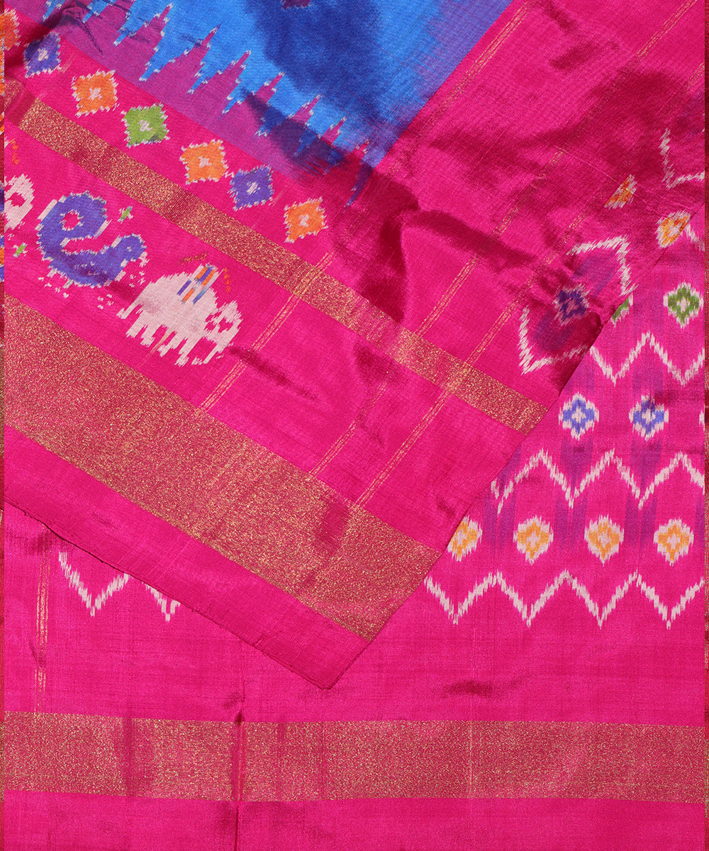 Yale blue color handloom silk saree