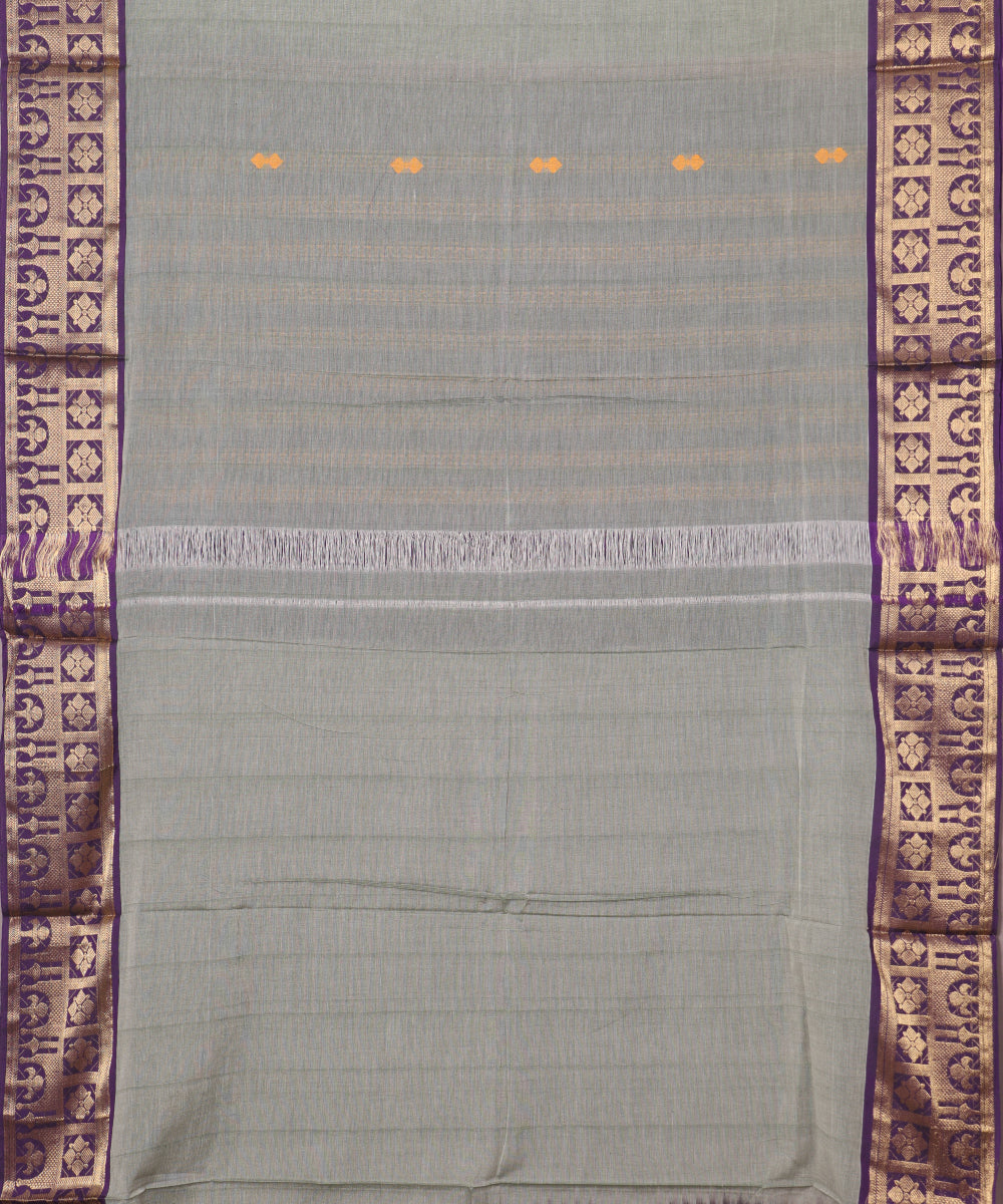Artichoke color handloom gollabhama mercherized cotton saree