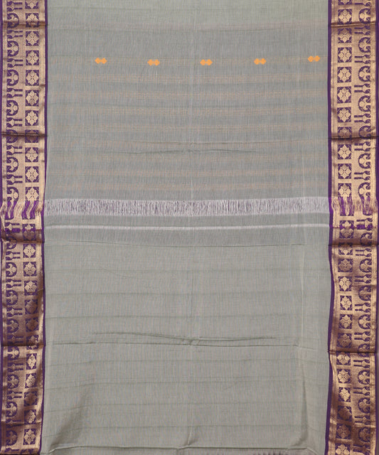 Artichoke color handloom gollabhama mercherized cotton saree