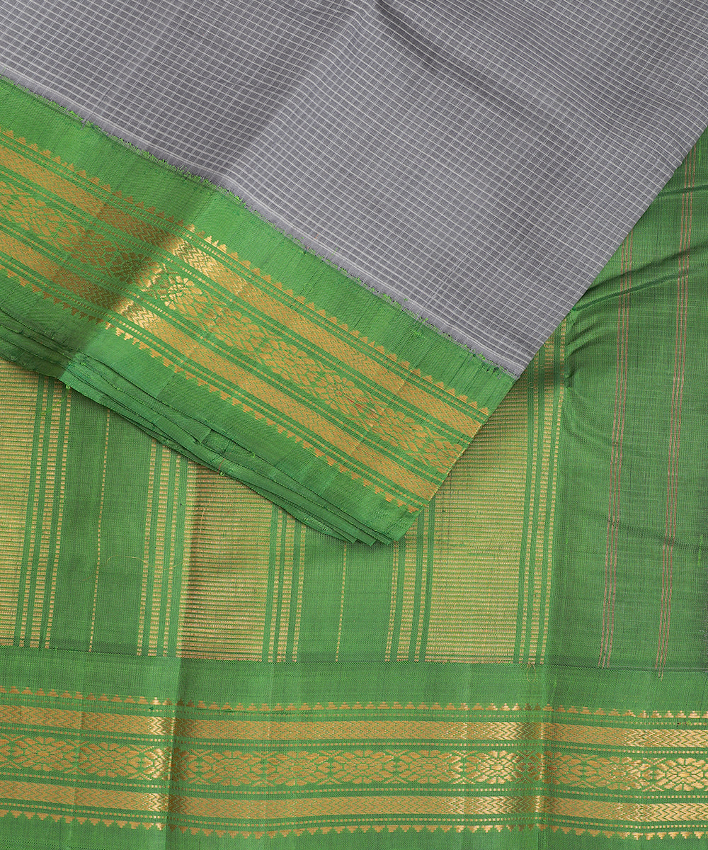 Independence blue color handloom Gadwal cotton saree