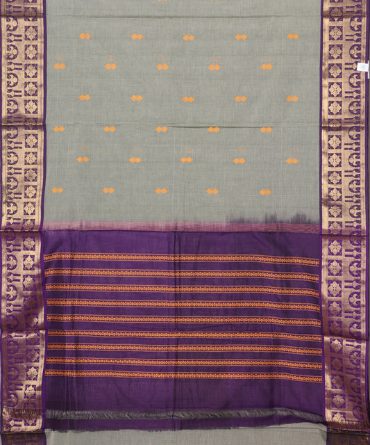 Artichoke color handloom gollabhama mercherized cotton saree