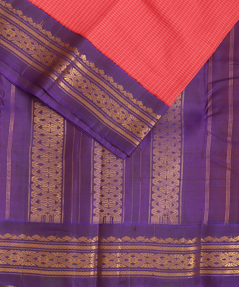 Imperial red color handloom Gadwal cotton saree