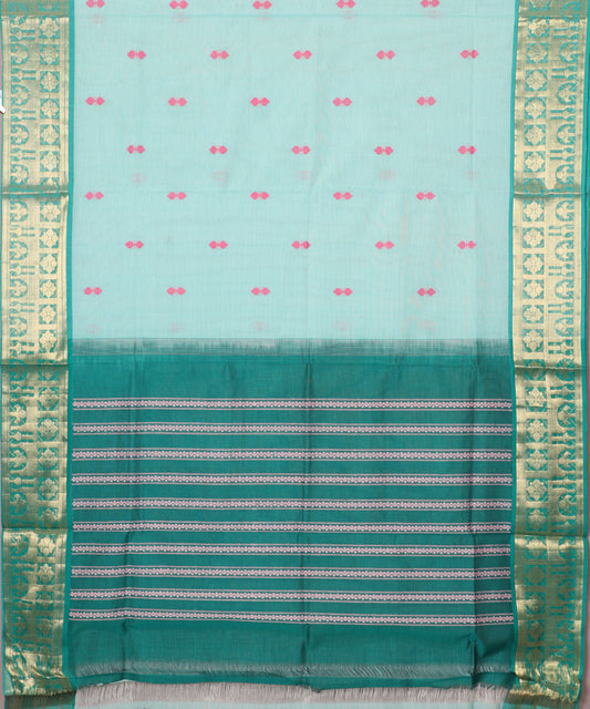 Turkish color handloom gollabhama mercherized cotton saree