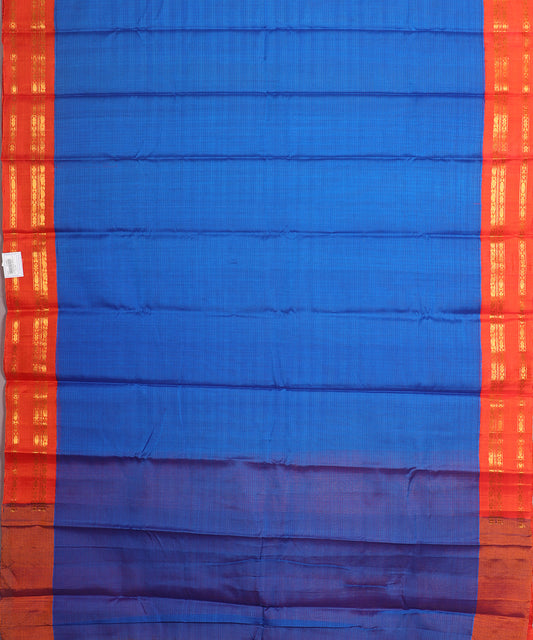 Navy blue color handloom Gadwal cotton saree