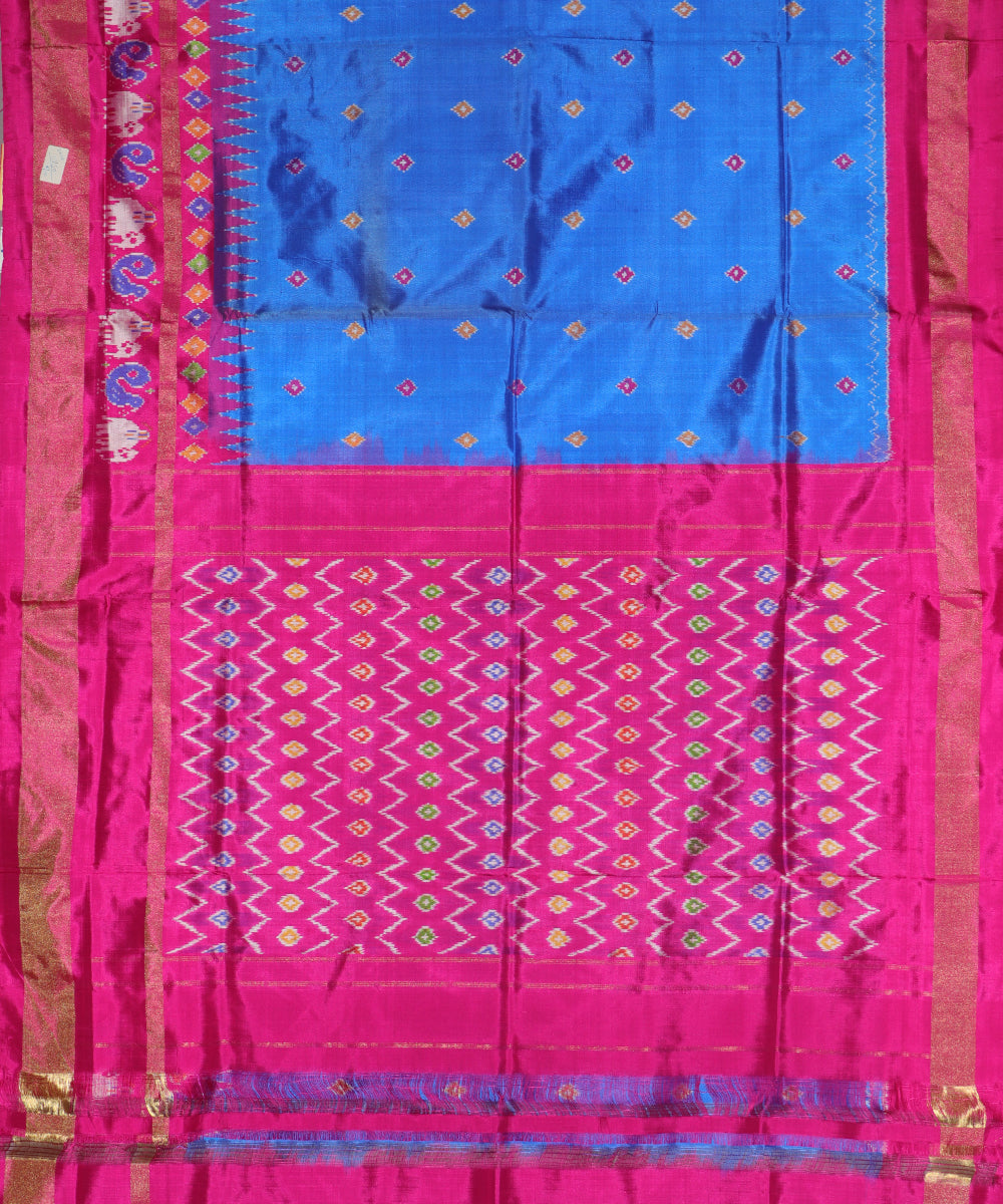 Yale blue color handloom silk saree