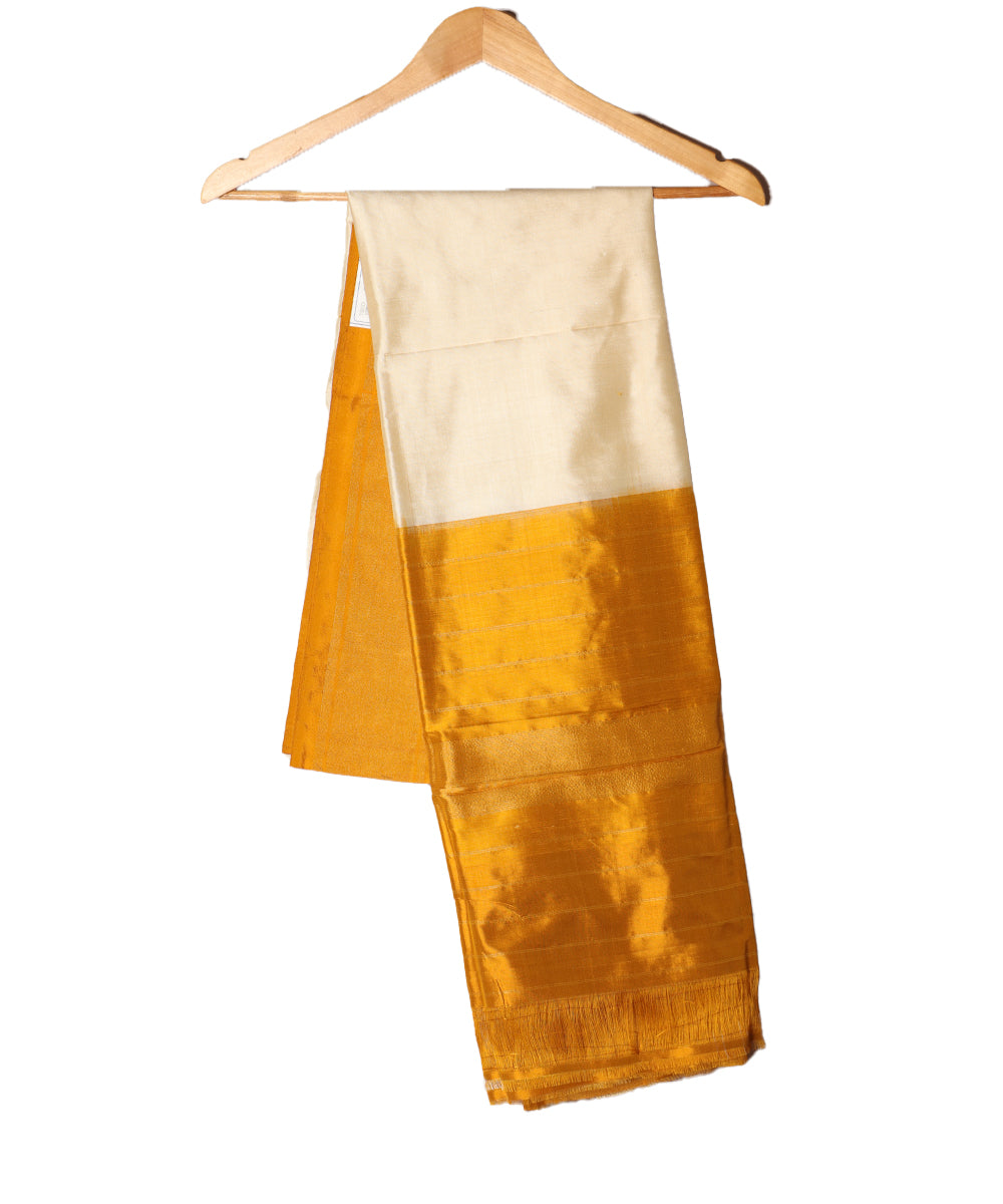 Peach color handloom silk dupatta