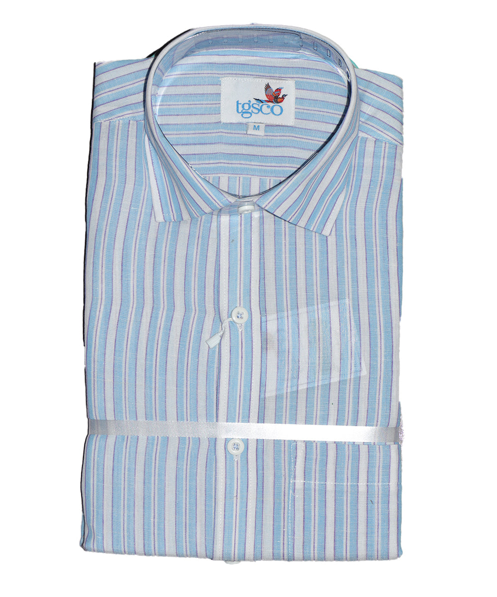 Multi-color with stripes handloom pochampally shirt