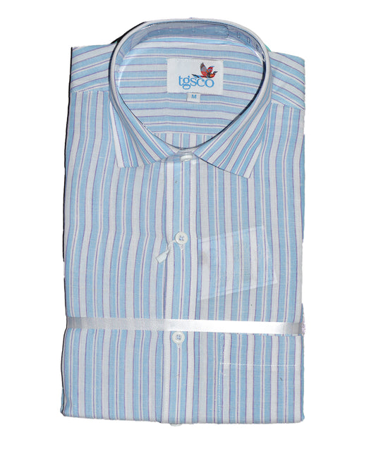 Multi-color with stripes handloom pochampally shirt