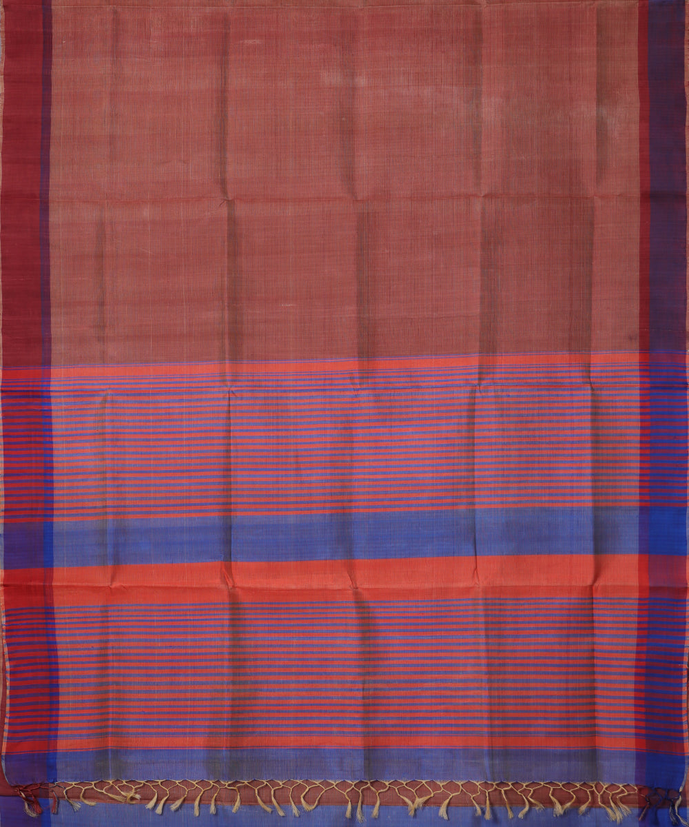 Multi-color handloom tussar silk saree