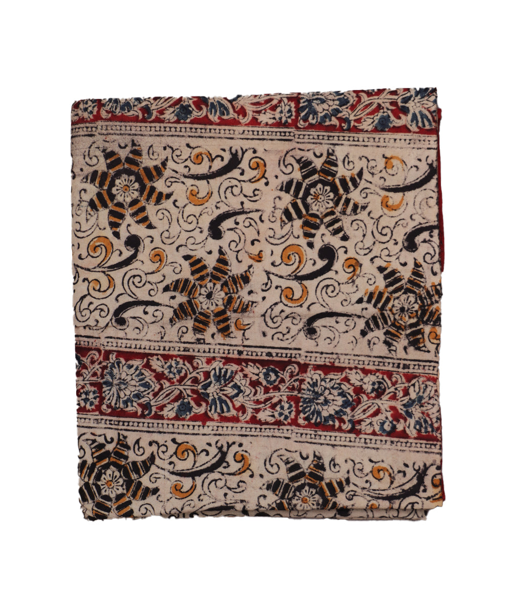 Beige handloom Kalamkari lungies