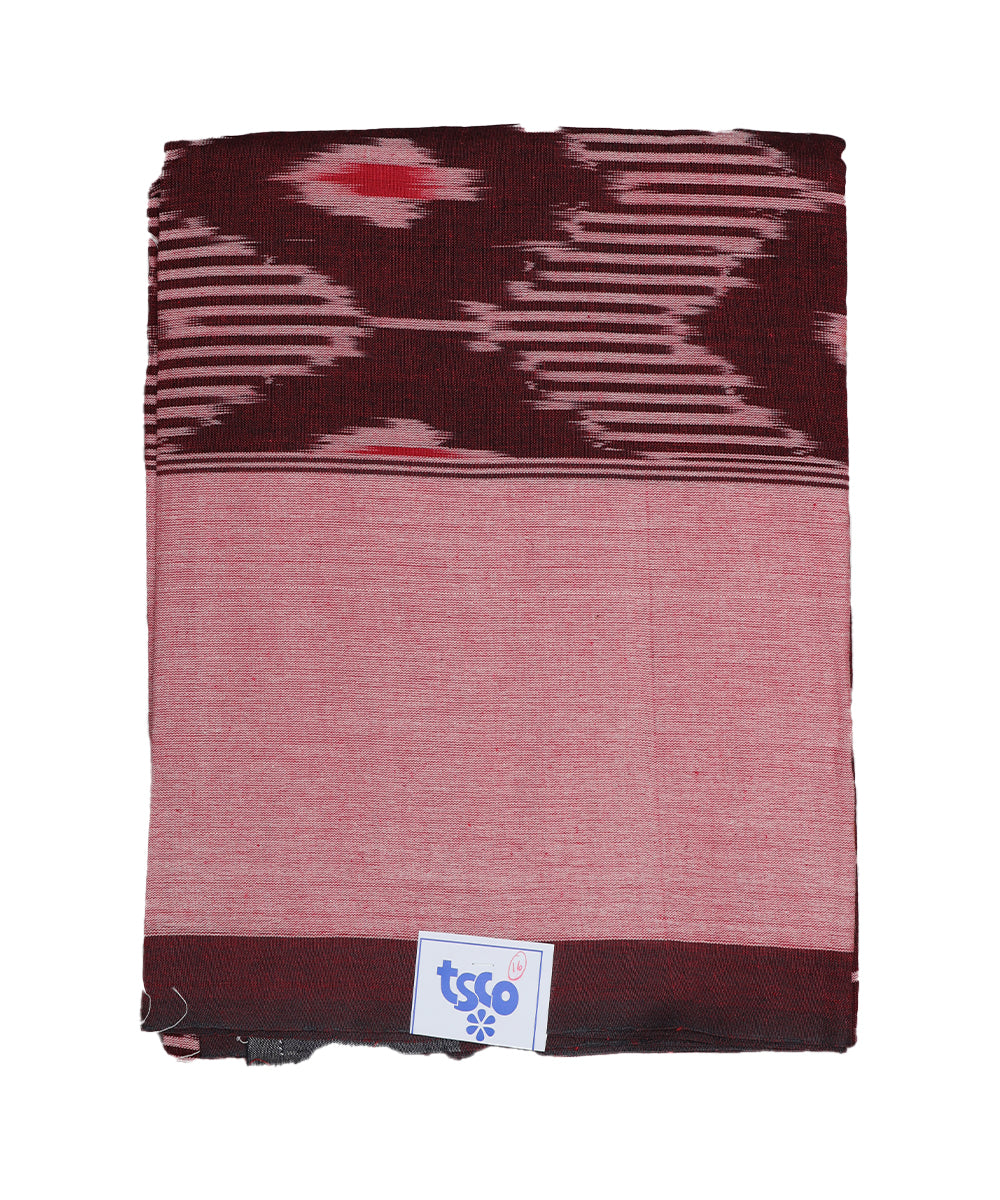 Mahogany red color handwoven pochampally single cot bedsheet