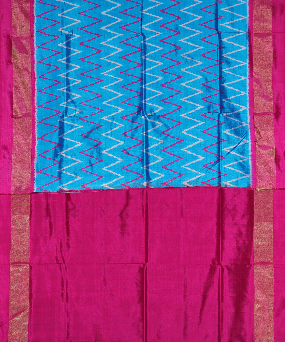 Steel blue color handloom silk saree