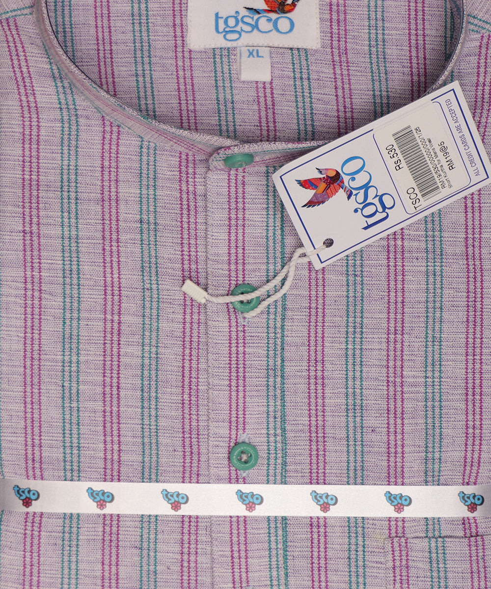 Handloom Men’s Khadi Short Kurta – Half Sleeves