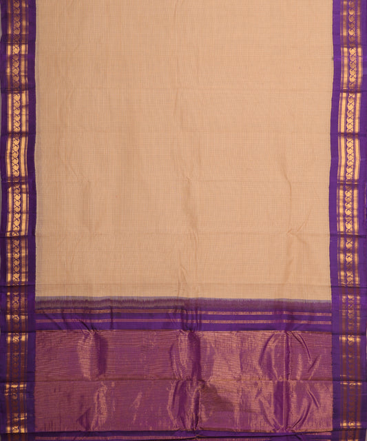 Tortilla brown color handloom Gadwal cotton saree