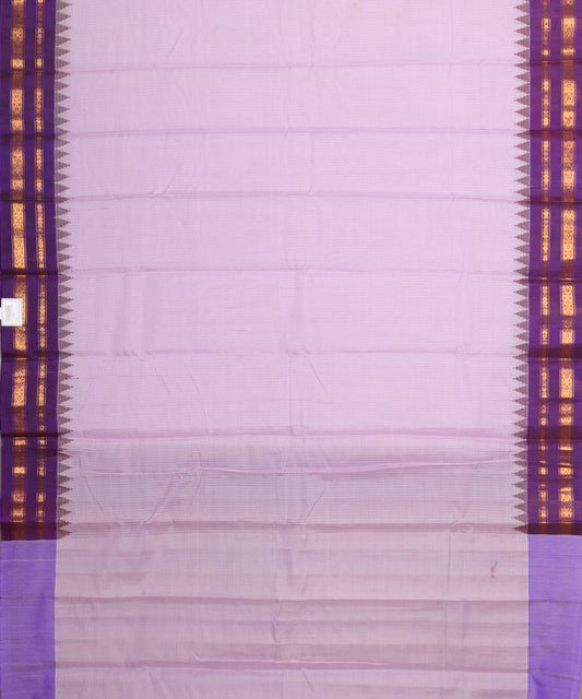 Lavender violet color handloom Gadwal cotton saree
