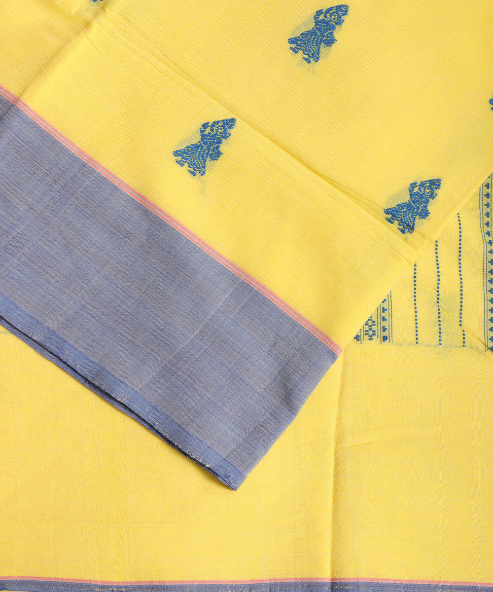 Yellow color handloom gollabhama cotton saree