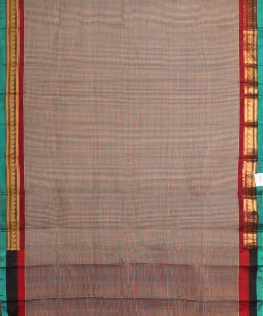 Espresso brown color handloom Gadwal cotton saree
