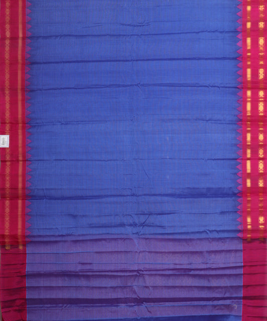 Navy blue color handloom Gadwal cotton saree