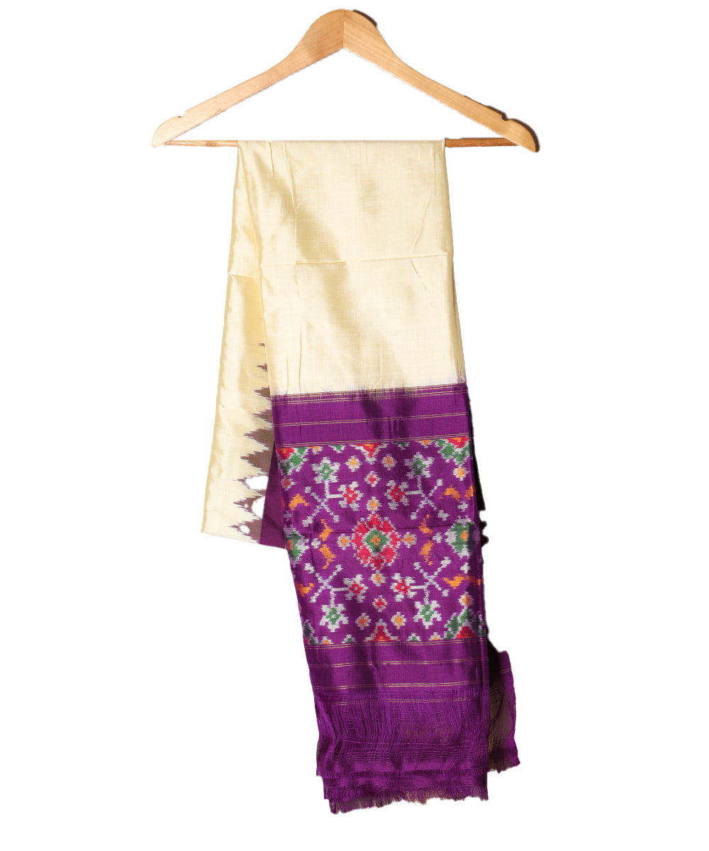 Peach color handloom silk dupatta